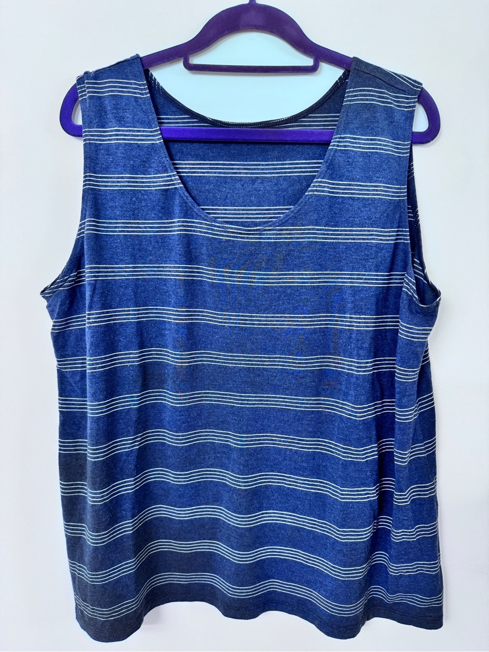 🇨🇦 Miik Shandra Reversible Tank Top, Petite XL, Navy Melange Stripe